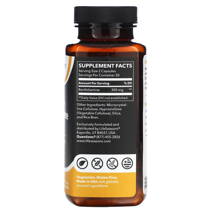 LifeSeasons, Fat Soluble B1 Benfotiamine, 60 Veg Capsules (150 mg per Capsule)