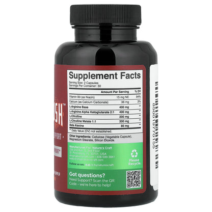 Nature's Craft, N.O. Rush™, Nitric Oxide Support, 60 Capsules