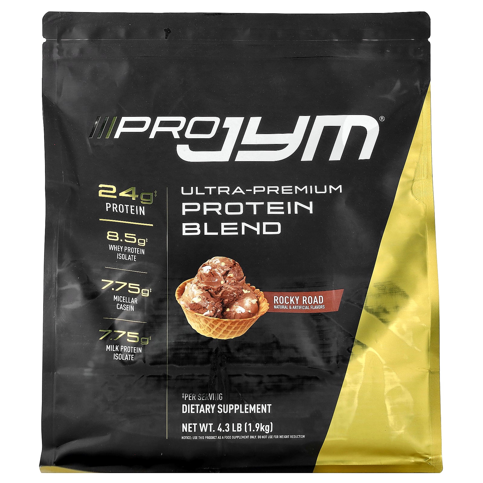 JYM Supplement Science, Pro JYM®, Ultra-Premium Protein Blend, Rocky Road, 4.3 lb (1.9 kg)
