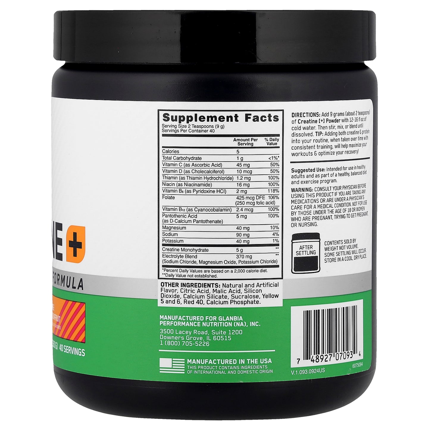 Optimum Nutrition, Creatine+, Orange Passionfruit, 12.69 oz (360 g)