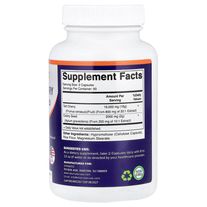 Vitamatic, Tart Cherry Celery Seed, 180 Capsules