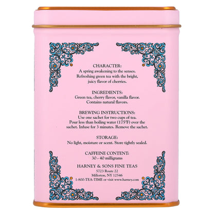 Harney & Sons, HT Tea Blends, Cherry Blossom Green Tea, 20 Sachets, 1.4 oz (40 g)