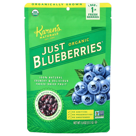 Karen's Naturals, Organic Just Blueberries®, 1.8 oz (51.1 g)