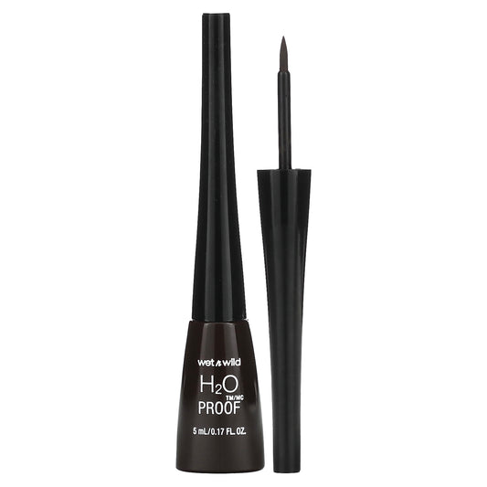 wet n wild, H2OProof, Liquid Eyeliner, 880 Dark Brown, 0.17 fl oz (5 ml)