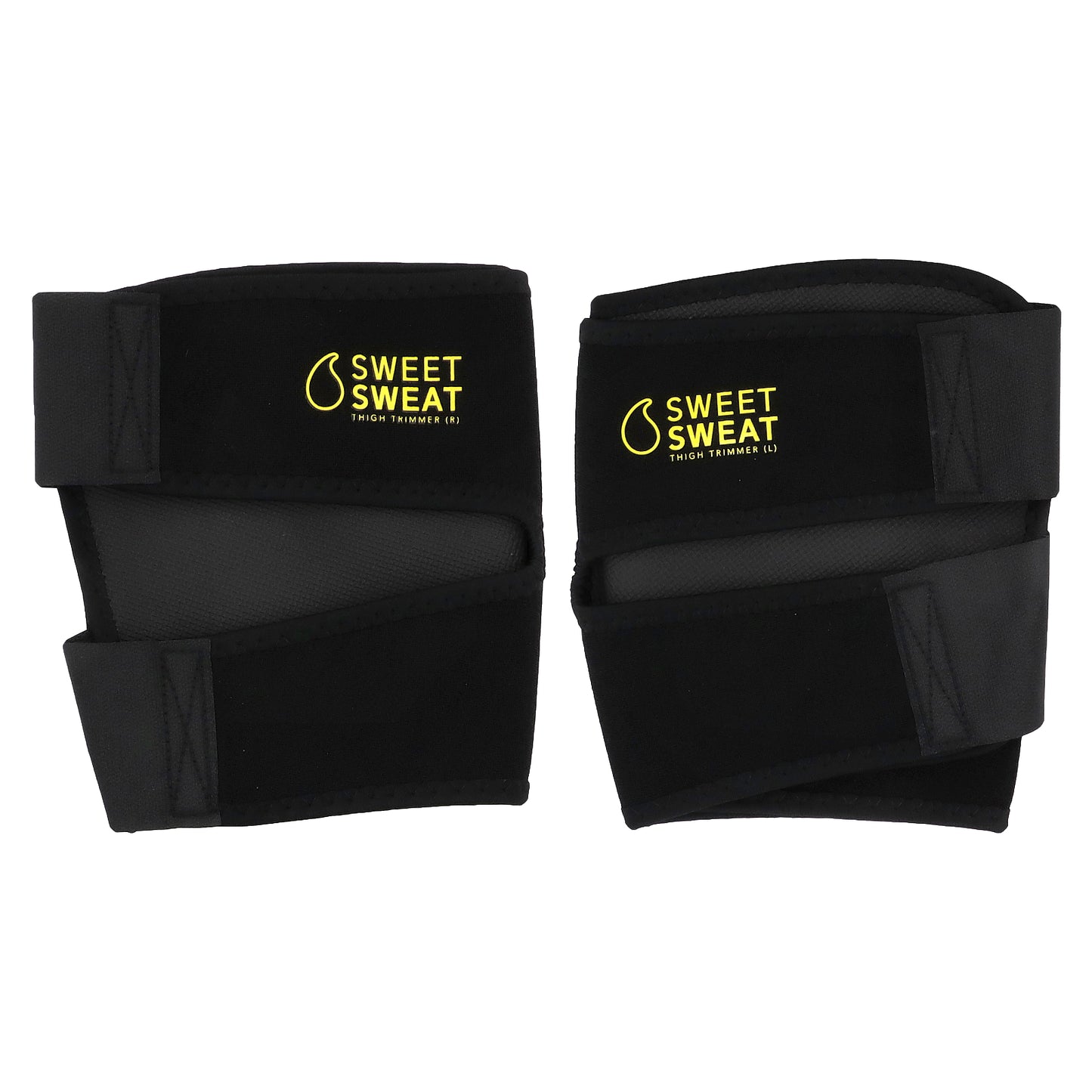 Sports Research, Sweet Sweat®, Thigh Trimmers, Medium, Black & Yellow, 1 Pair