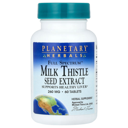 Planetary Herbals, Full Spectrum™ Milk Thistle Seed Extract, 1,040 mg, 60 Tablets (260 mg per Tablet)