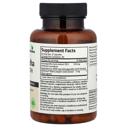 Futurebiotics, Ashwagandha, 100 Vegetarian Capsules