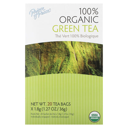 Prince of Peace, 100% Organic Green Tea, 20 Tea Bags, 1.27 oz (36 g)