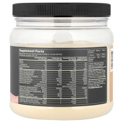 TruHeight, Growth Protein Shake, Kids & Teens 4+, Strawberry Milk, 14 oz (400 g)