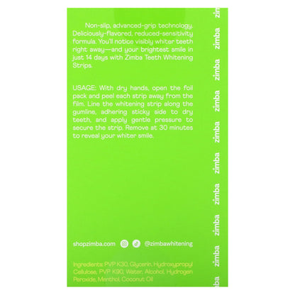 Zimba, Teeth Whitening Strips, Coconut, 14 Treatments