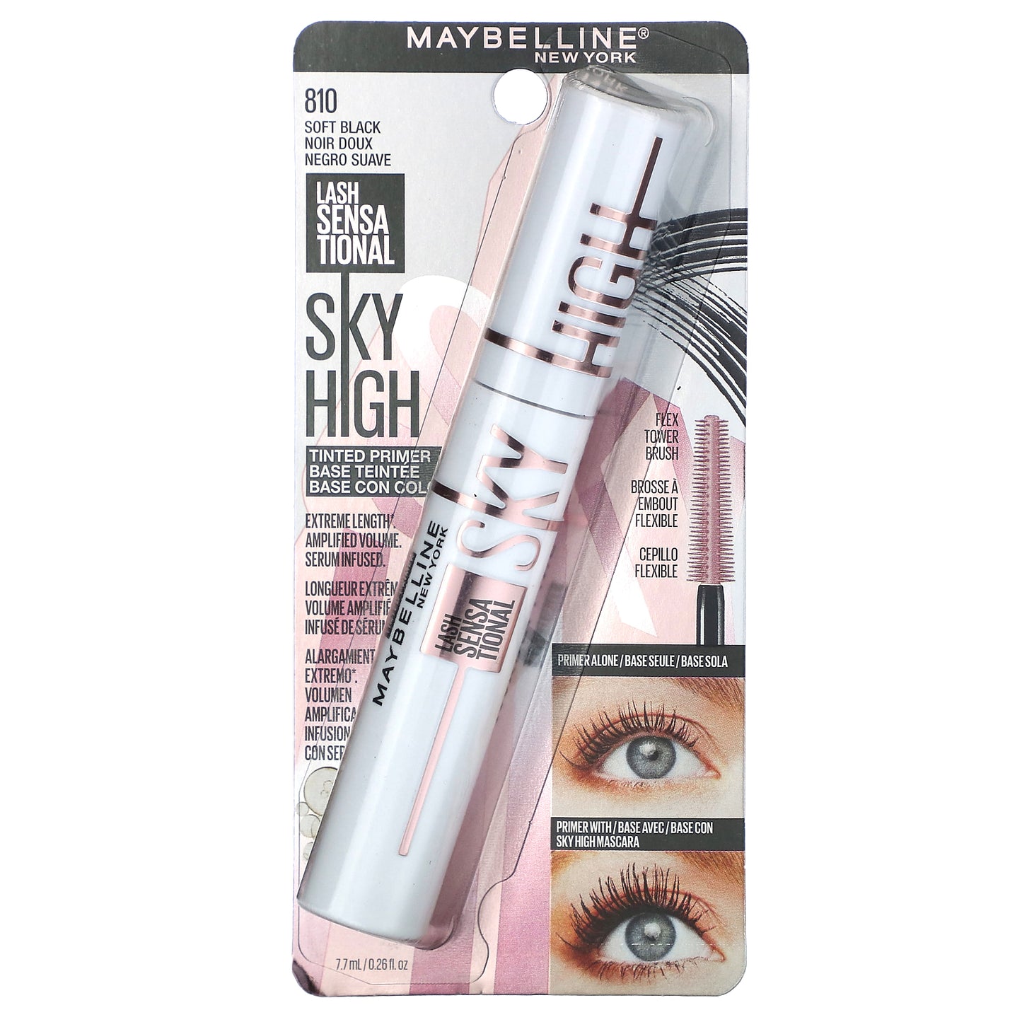 Maybelline, Lash Sensational, Sky High Tinted Primer, 810 Soft Black, 0.26 fl oz (7.7 ml)