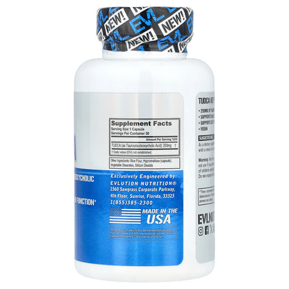 EVLution Nutrition, TUDCA, 30 Veggie Capsules (250 mg per Capsule)