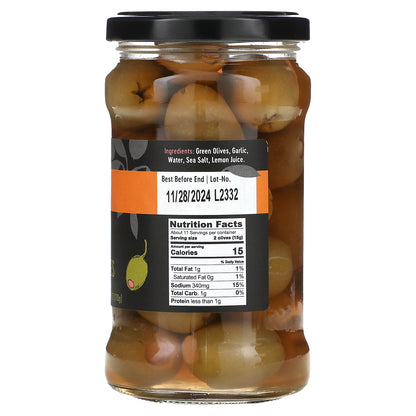 Gaea, Garlic Stuffed Green Olives, 10.4 oz (295 g)