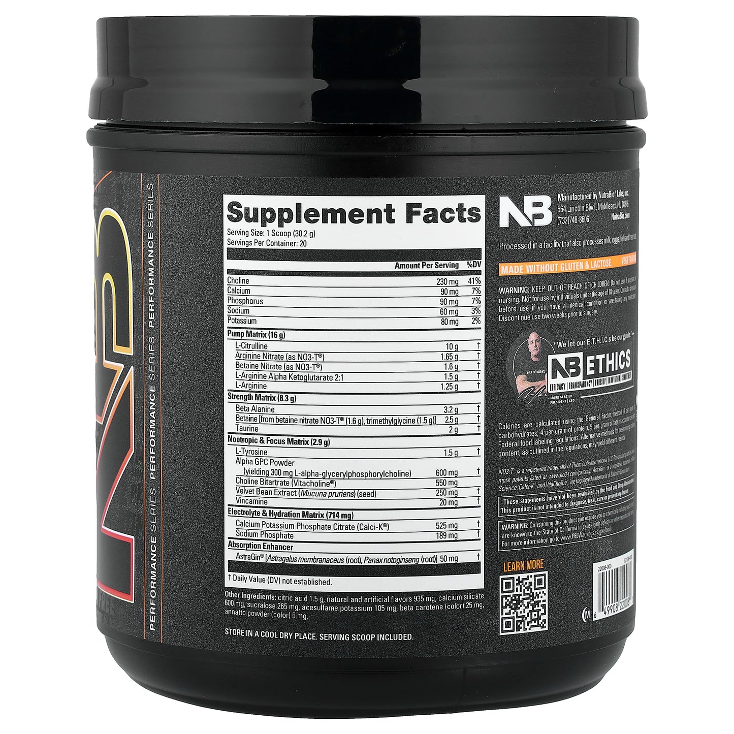 NutraBio, PRE-Workout, Stim Free, Orange Mango Tango, 1.33 lb (604 g)