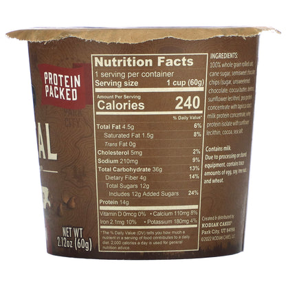 Kodiak Cakes, Oatmeal Power Cup, Chocolate Chip, 2.12 oz (60 g)