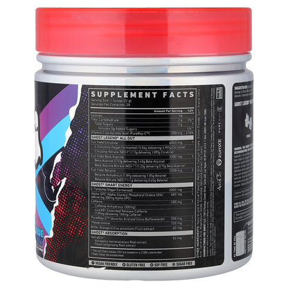 Ghost, Legend® All Out Pre-Workout, Blue Raspberry, 15.5 oz (440 g)