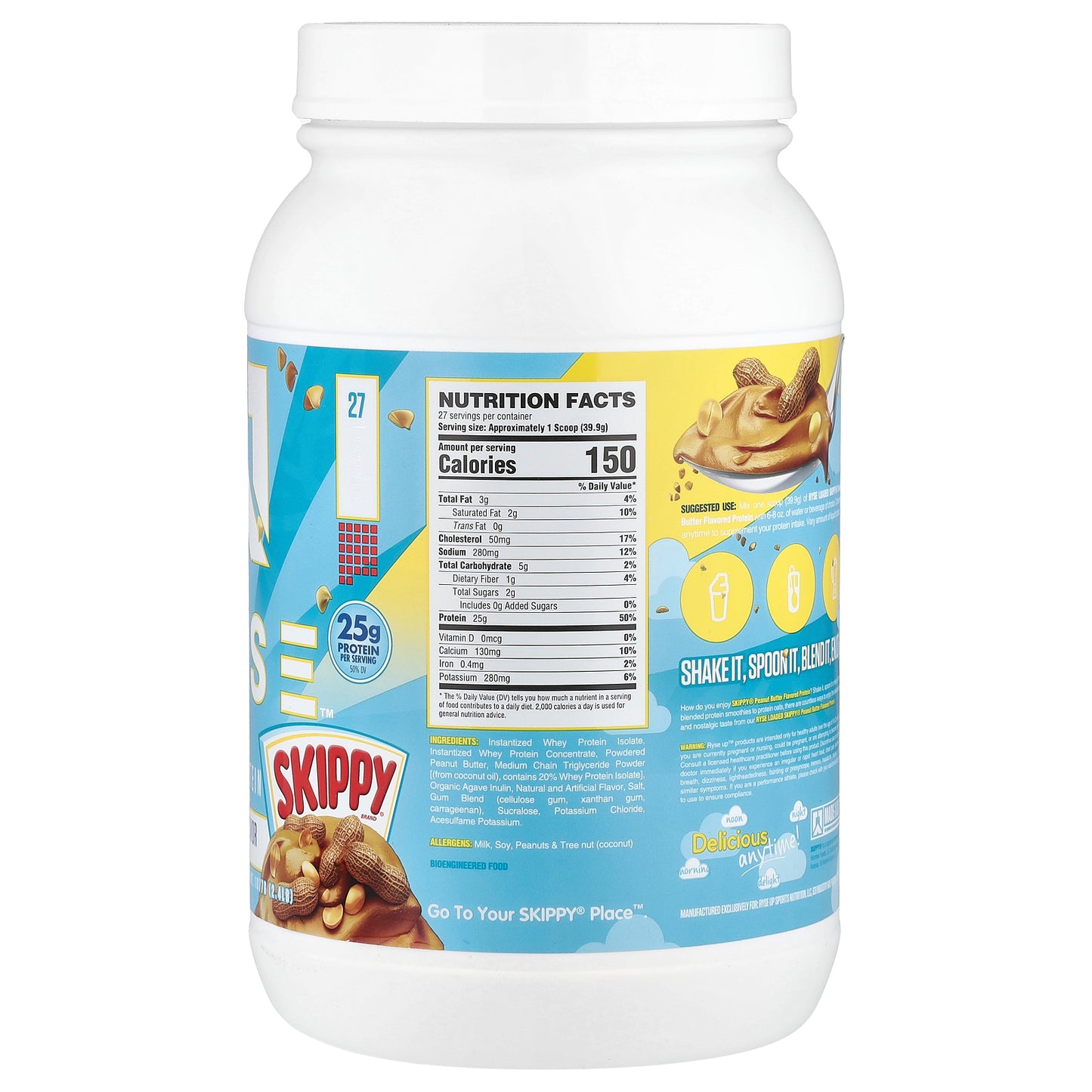 RYSE, Loaded Protein, Premium Whey Protein with MCTs, Skippy® Peanut Butter, 2.4 lb (1,077 g)