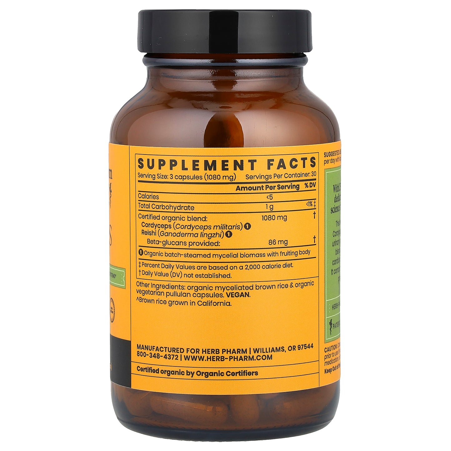 Herb Pharm, Mushroom Wellness™, Cordyceps, Blend with Reishi, 90 Vegetarian Capsules