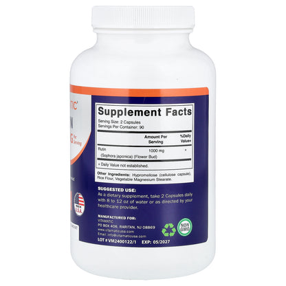Vitamatic, Rutin, 180 Vegetable Capsules (500 mg per Capsule)