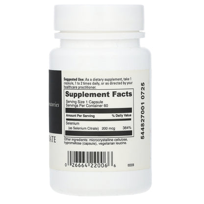 DaVinci Laboratories, Selenium Citrate, 200 mcg , 60 Capsules