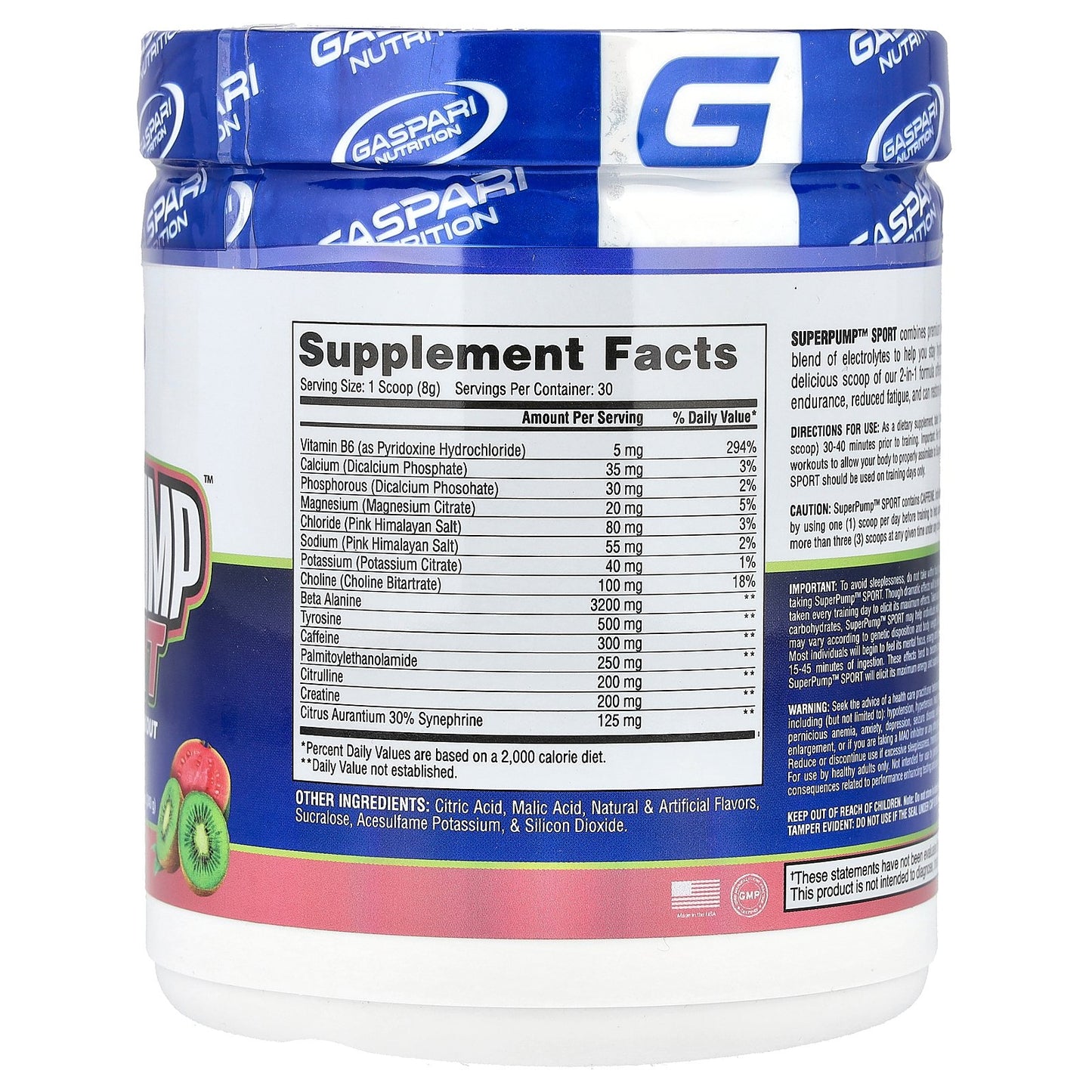 Gaspari Nutrition, SuperPump™ Sport, Hydrating Pre-Workout, Guava Kiwi, 8.47 oz (240 g)