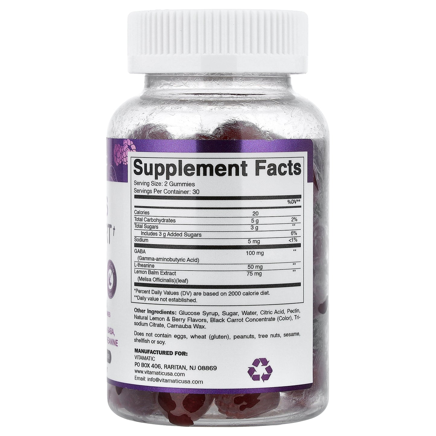 Vitamatic, Stress Support Gummies, Lemon & Mixed Berry, 60 Gummies