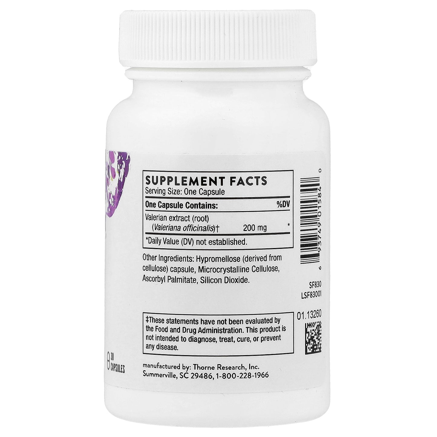 Thorne, Valerian Root, 30 Capsules