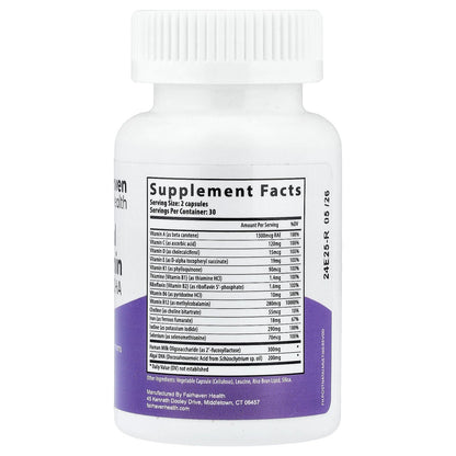 Fairhaven Health, Postnatal Multivitamin Essentials With DHA, 60 Capsules