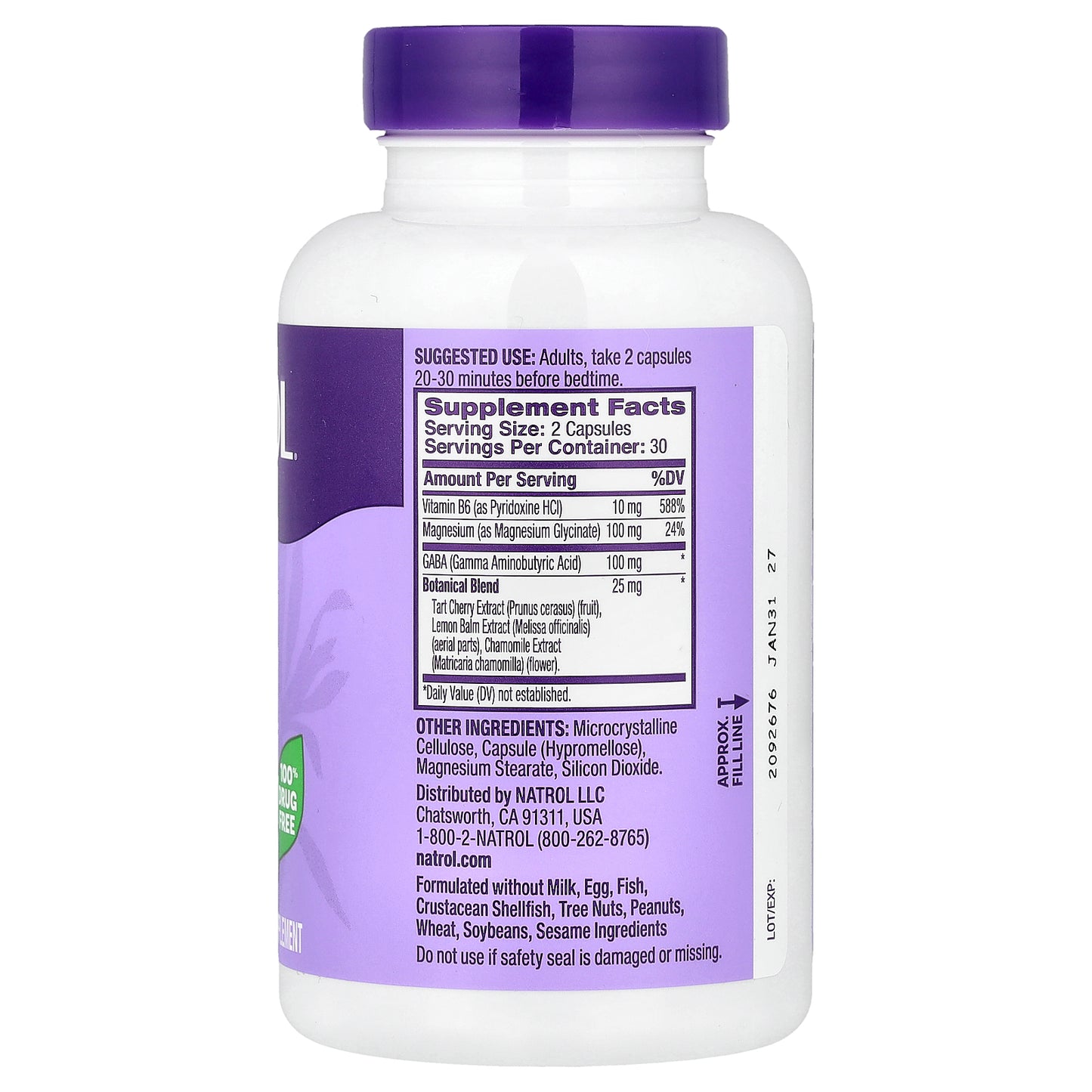 Natrol, Sleep & Restore, Melatonin Free, 60 Capsules