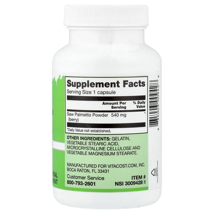 Vitacost, Saw Palmetto, 540 mg, 90 Capsules