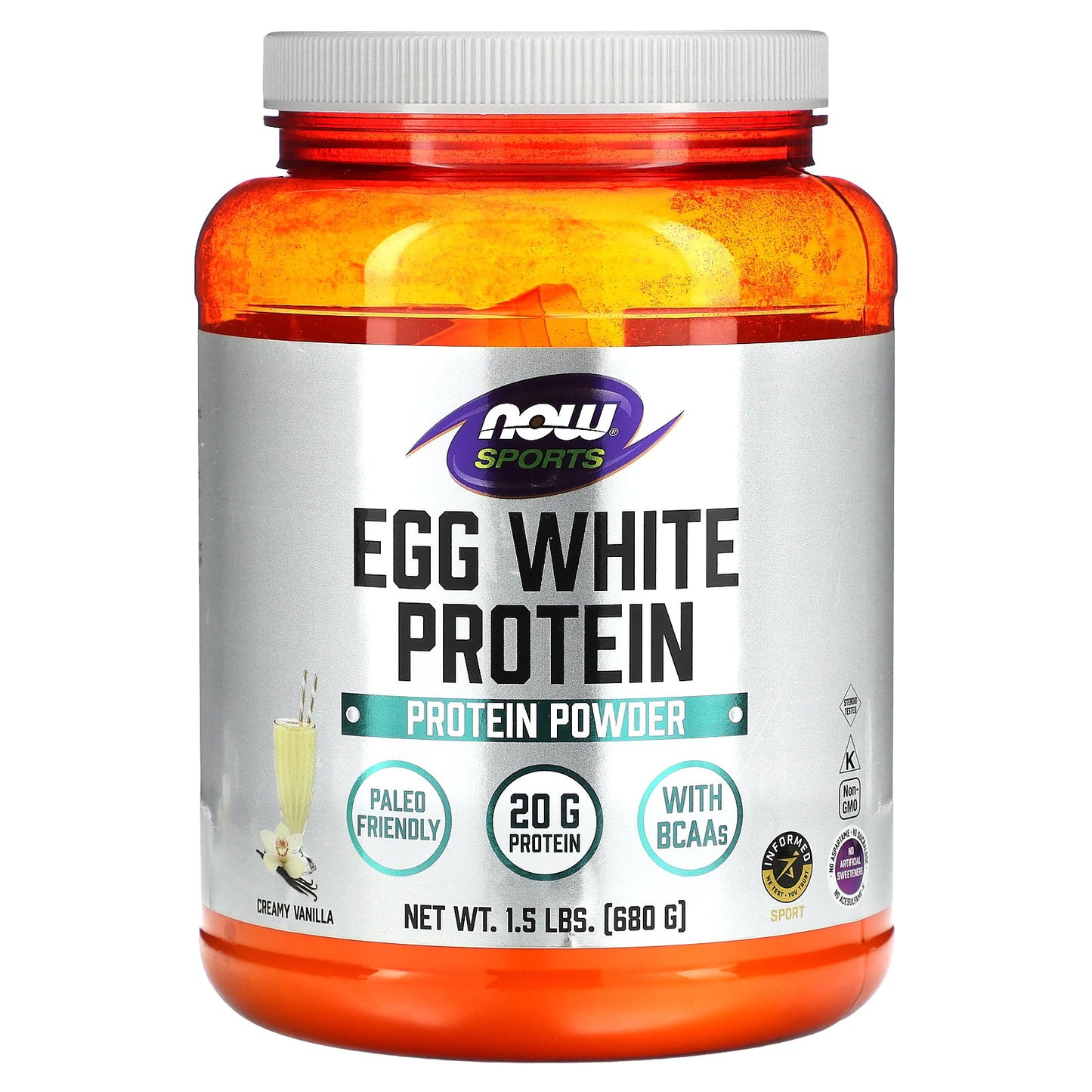 NOW Foods, Sports, Egg White Protein, Creamy Vanilla, 1.5 lbs (680 g)