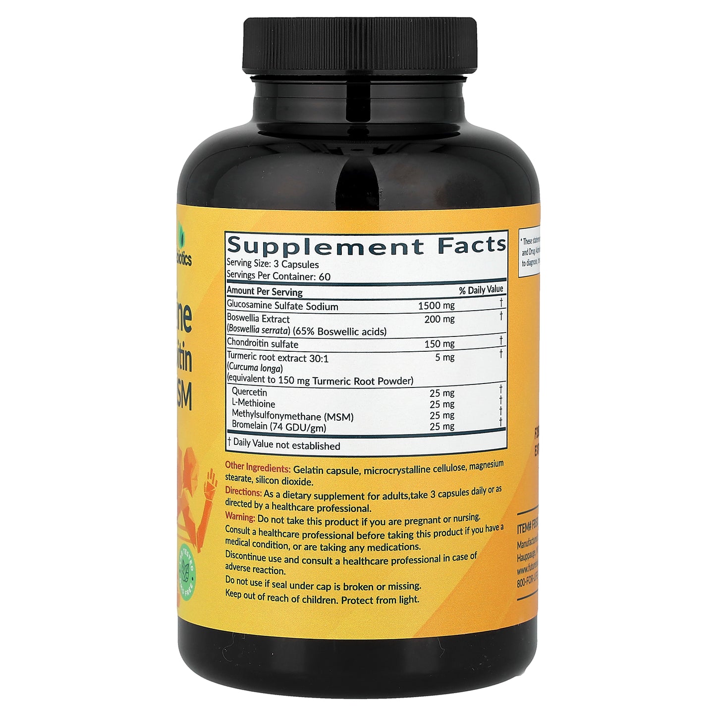 Futurebiotics, Glucosamine, Chondroitin, Turmeric & MSM, 180 Capsules