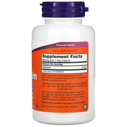 NOW Foods, Melatonin, 5 mg, 180 Veg Capsules