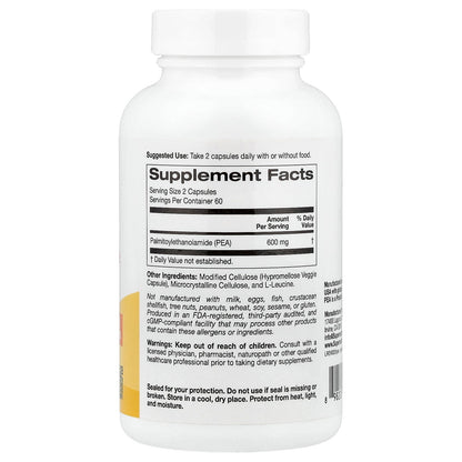 Super Nutrition, PEA (Palmitoylethanolamide), 120 Veggie Capsules (300 mg per Capsule)