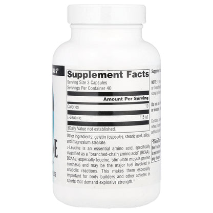 Source Naturals, Free-Form L-Leucine, 500 mg , 120 Capsules