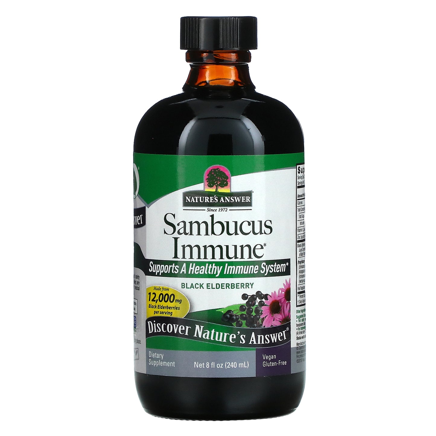 Nature's Answer, Sambucus Immune, Black Elderberry, 12,000 mg, 8 fl oz (240 ml)