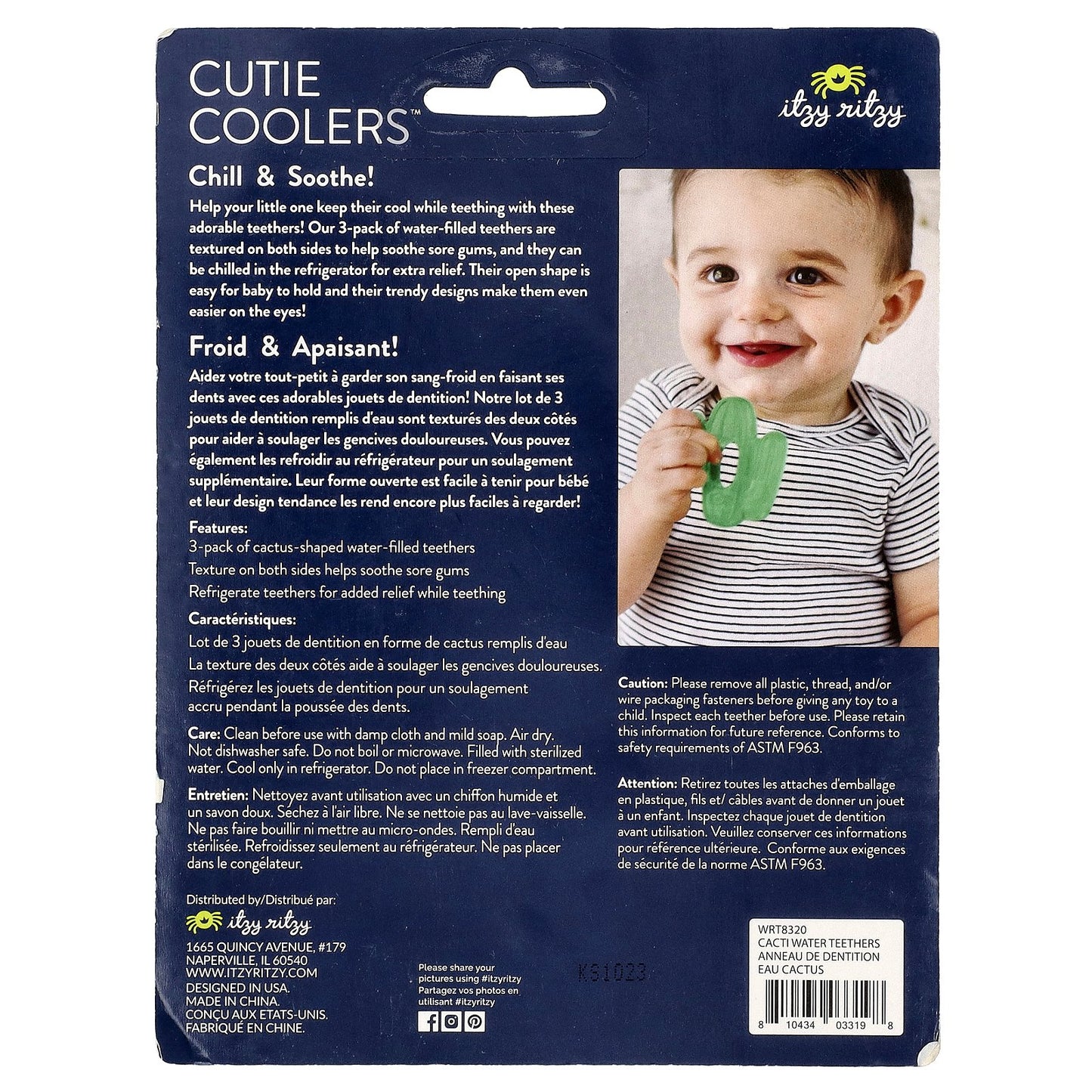 itzy ritzy, Cutie Coolers™, Soothing Water-Filled Teethers, 3+ Months, Cacti, 3 Teethers