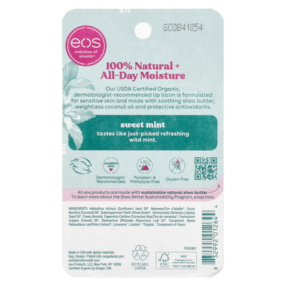 EOS, 100% Natural Organic Lip Balm, Sweet Mint, 2 Pack, 0.14 oz (4 g) Each