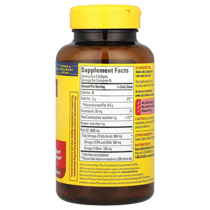 Nature Made, Fish Oil, 1,000 mg, 90 Softgels