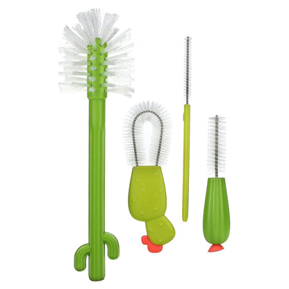 Boon, Cacti, Bottle Cleaning Brush Set, 4 Brushes & 1 Vase