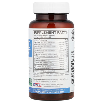 Healths Harmony, Thyroid Support With Natural Iodine, 60 Capsules