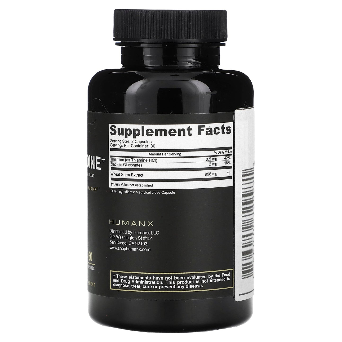 Humanx, Spermidine+, Wheat Germ Extract Blend, 60 Capsules