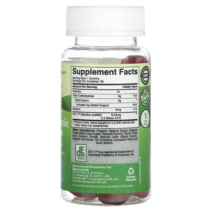 Nature's Craft, Kids Probiotic Gummies, Strawberry, 8.33 mg (2.5 Billion CFU), 30 Gummies