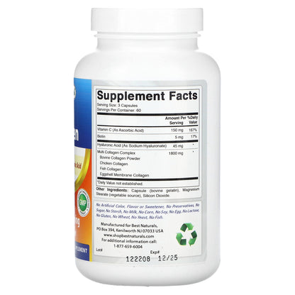 Best Naturals, Multi Collagen, 180 Capsules