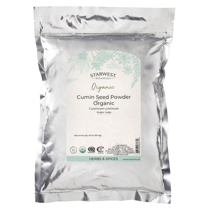 Starwest Botanicals, Organic Cumin Seed Powder, 1 lb (453.6 g)