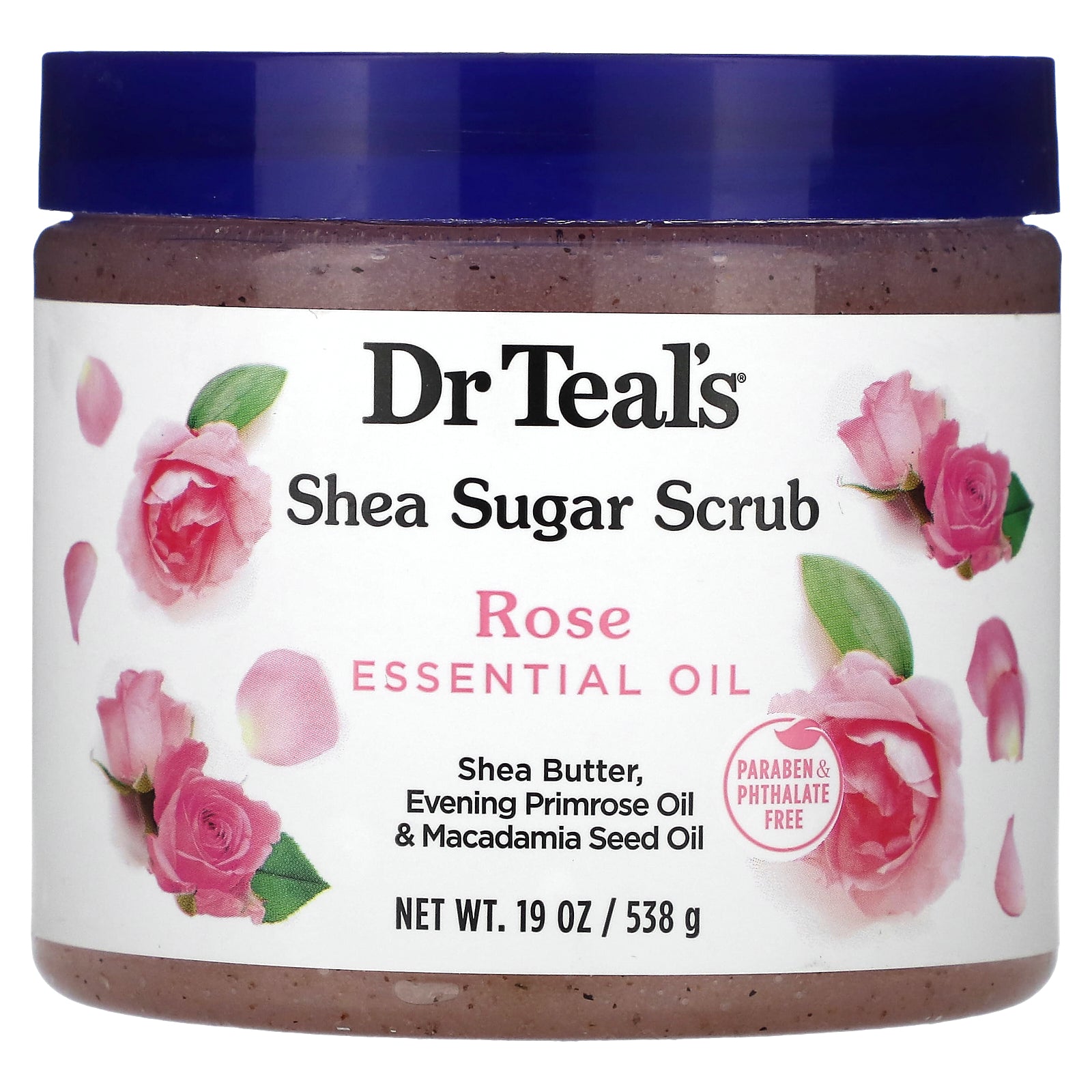 Dr. Teal's, Shea Sugar Scrub, Rose Essential Oil, 19 oz (538 g)