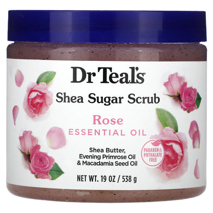 Dr. Teal's, Shea Sugar Scrub, Rose Essential Oil, 19 oz (538 g)