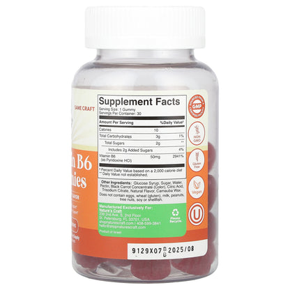 Nature's Craft, Vitamin B6 Gummies, Berry, 50 mg, 30 Gummies