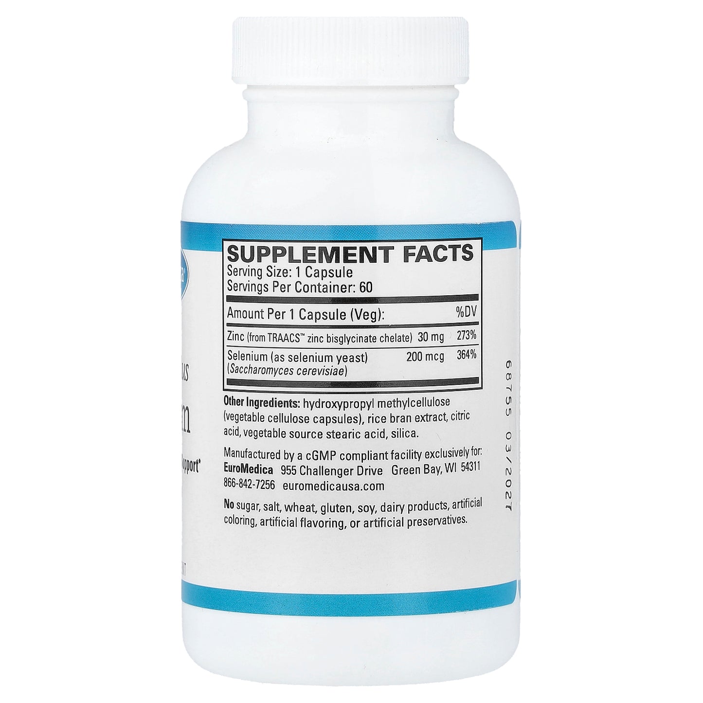 EuroMedica, Zinc Plus Selenium, 60 Capsules