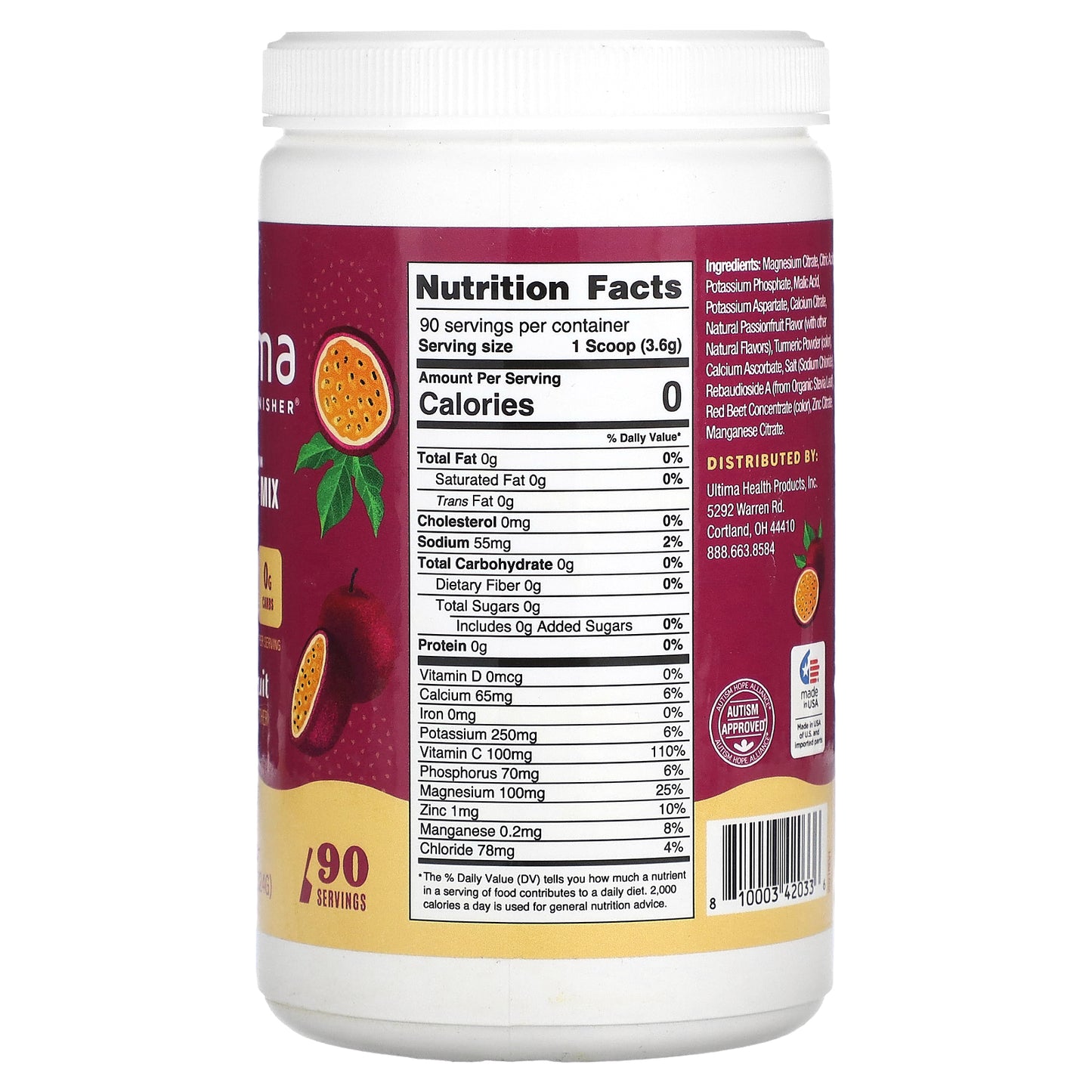 Ultima Replenisher, Electrolyte Mix, Passionfruit, 11.4 oz (324 g)